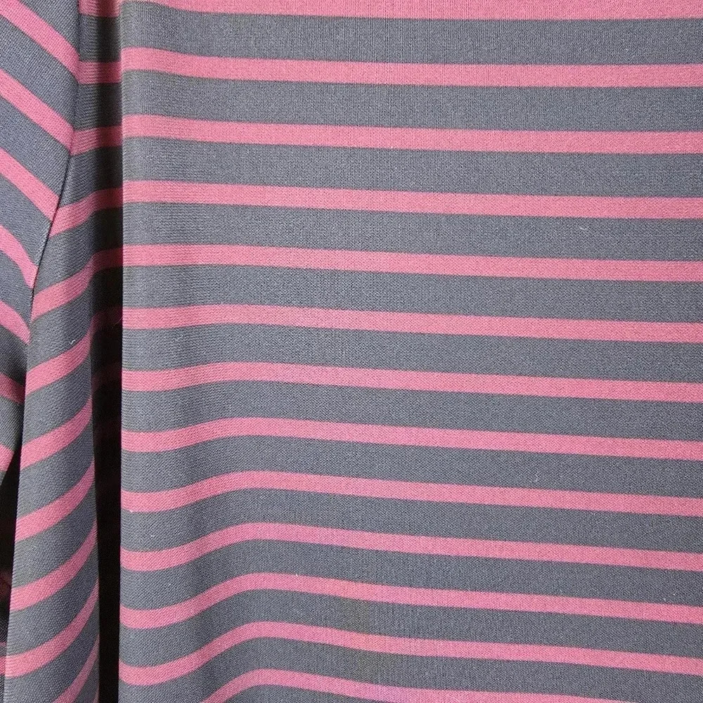 NWOT Talbots Navy And Burgundy Striped Stretchy 3/4 Sleeve Tunic Casual Size 2XP - Picture 4 of 8